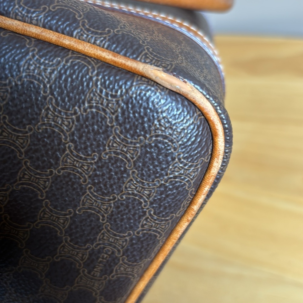 Celine, Boston bag Brown Macadam Triomphe Handbag - Picture 9 of 15